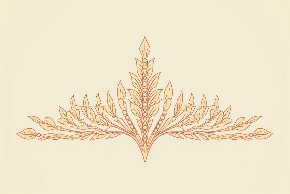 Ornament divider wheat pattern drawing sketch.