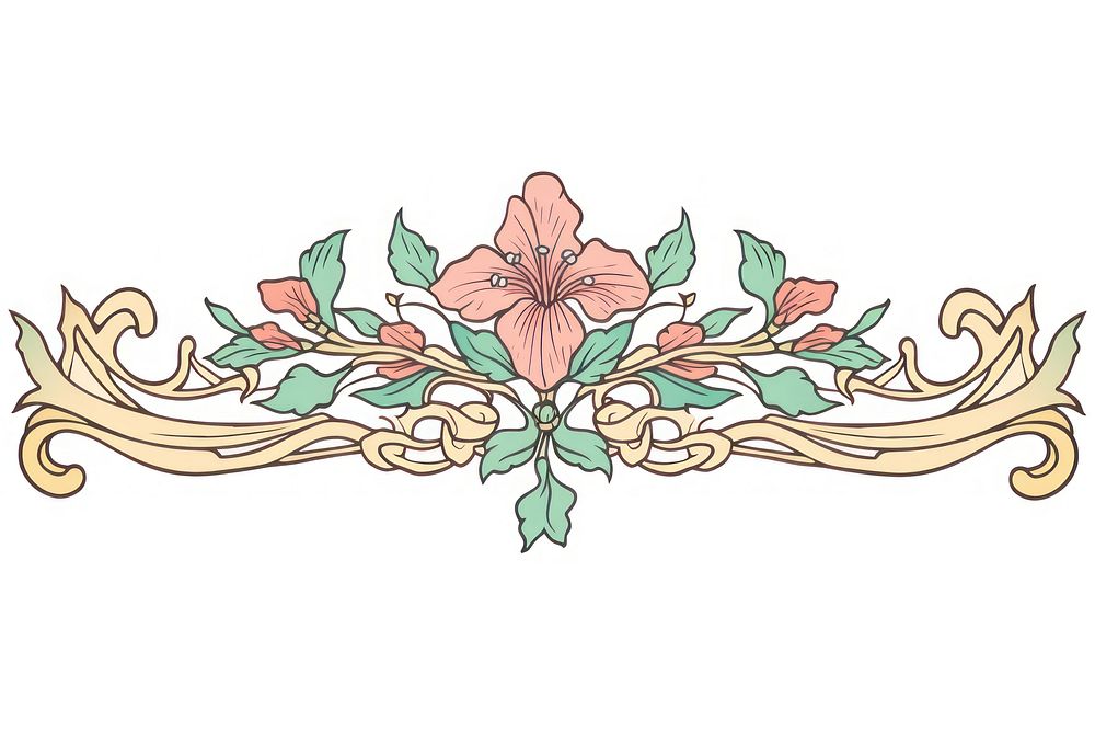 Ornament divider azalea art pattern drawing.