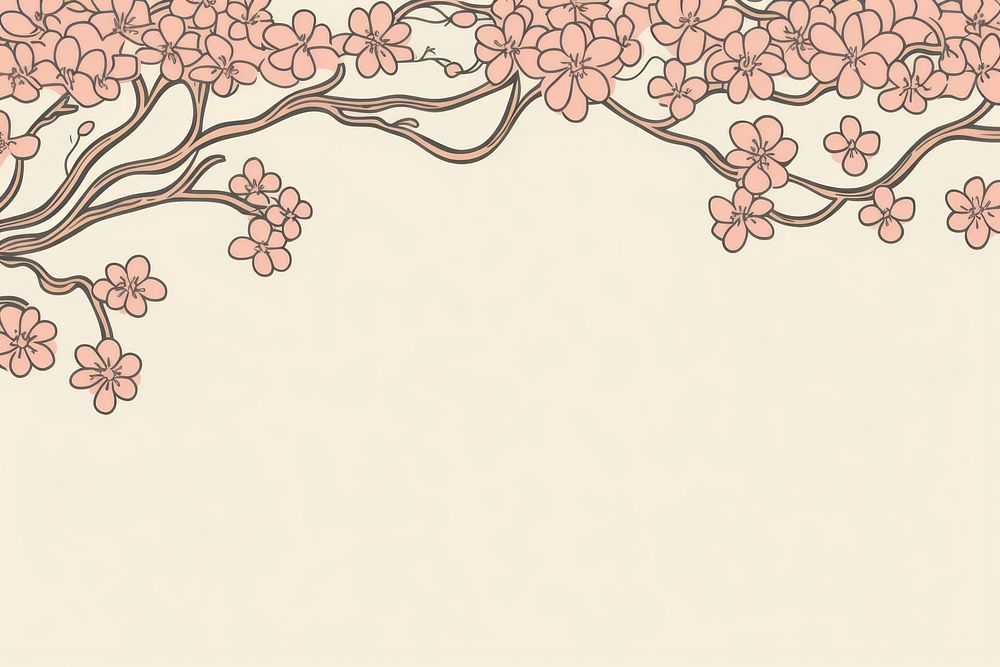 Ornament divider cherry blossom backgrounds pattern flower.