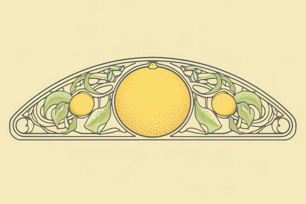 Ornament divider lemon plant art pattern.