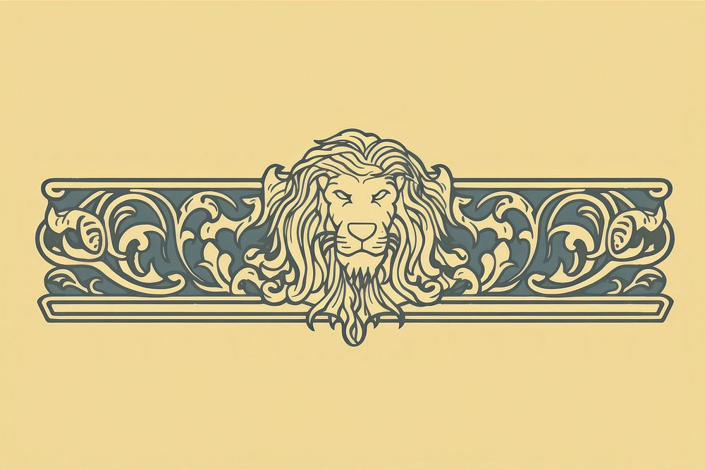 Ornament divider lion animal mammal logo.