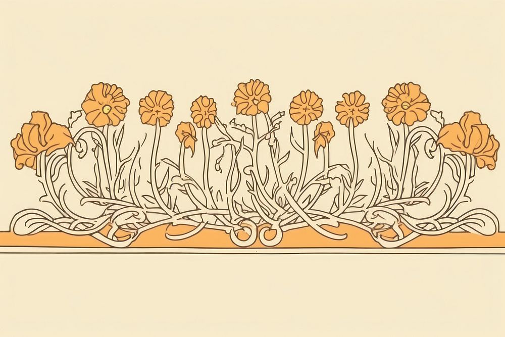 Ornament divider marigold art pattern drawing.
