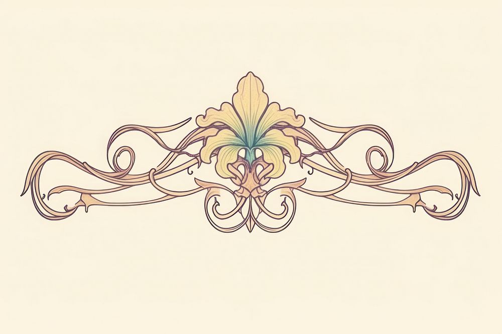 Ornament divider orchid pattern art calligraphy.