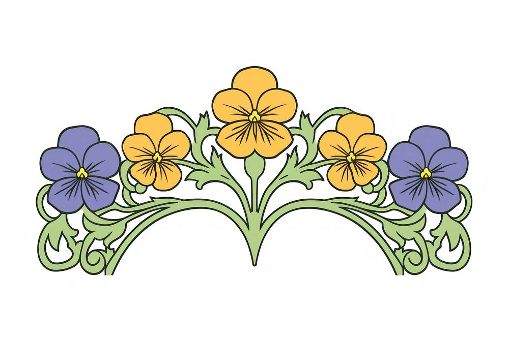 Ornament divider pansy pattern flower plant.