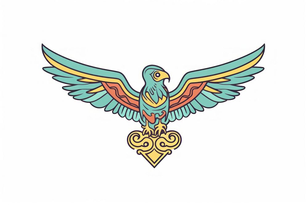 Ornament divider parrot symbol flying bird.