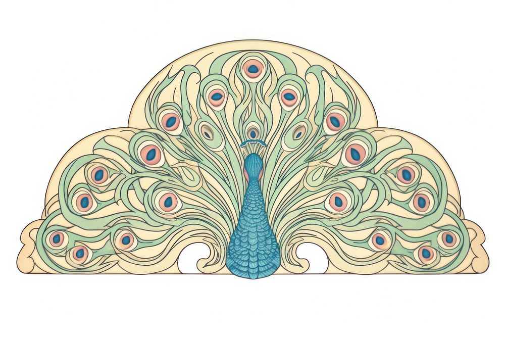 Ornament divider peacock art drawing pattern.