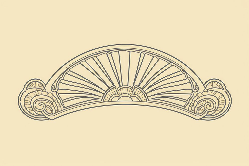 Ornament divider shell architecture drawing sketch.