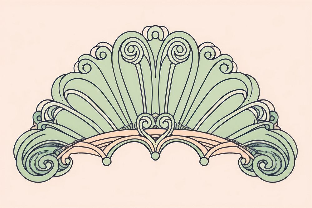 Ornament divider shell pattern drawing sketch.