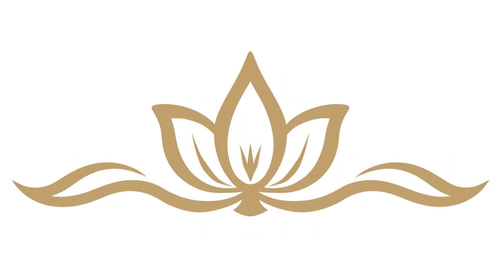 Lotus divider ornament symbol logo white background.