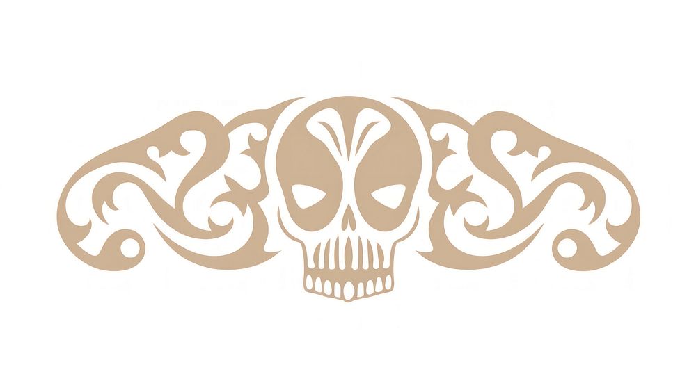 Skull divider ornament pattern logo illustrated.