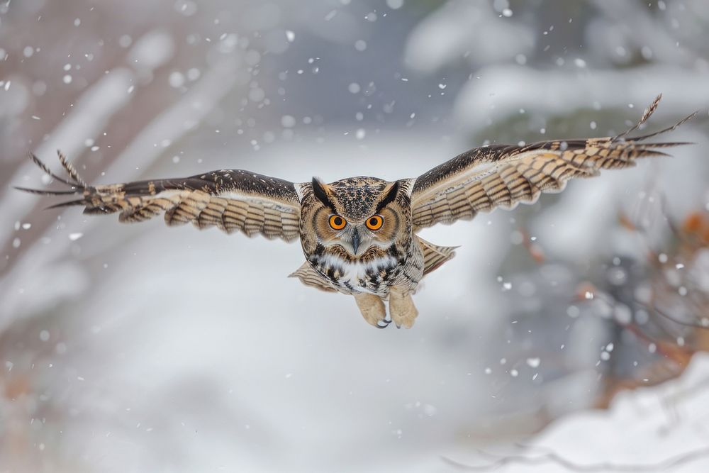 Eagle owl outdoors animal nature.