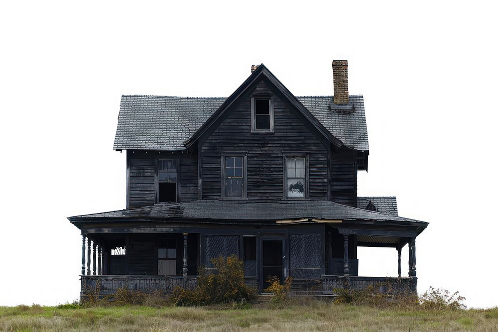 Haunted black house architecture building outdoors.