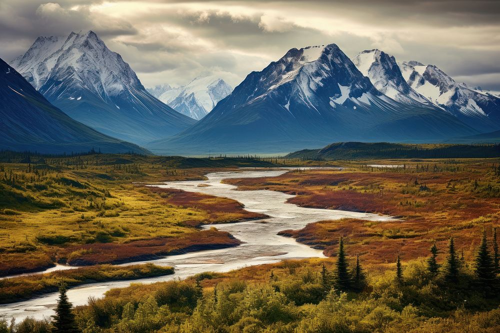 Alaska scenery landscape wilderness mountain outdoors.
