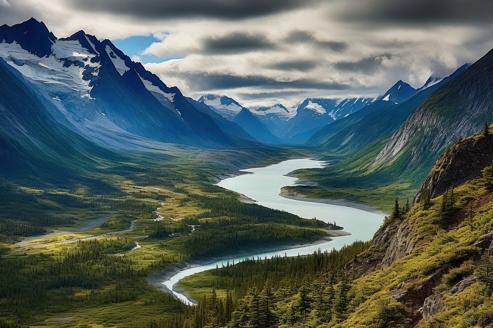 Alaska scenery landscape outdoors nature lake.