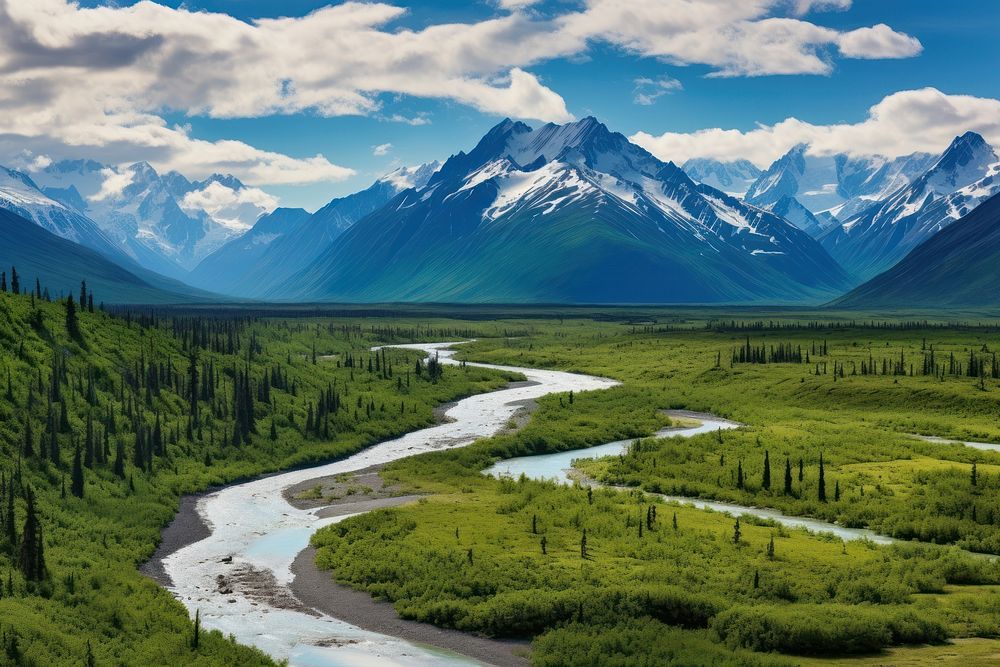 Alaska scenery landscape outdoors nature forest.