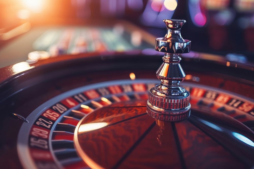 Photo of casino roulette nightlife gambling game.