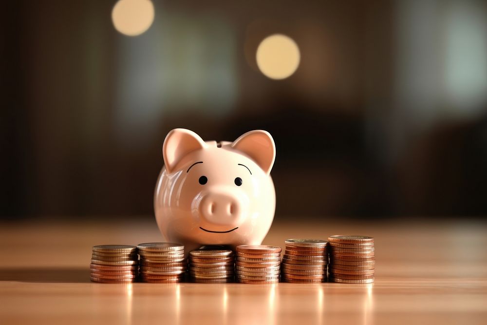 Piggy bank with saving coin savings representation investment.