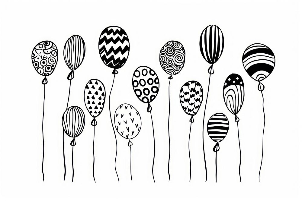 Divider doodle balloon drawing sketch line.