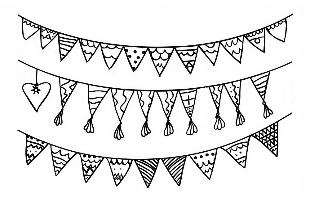 Divider doodle birthday party flag line celebration accessories.
