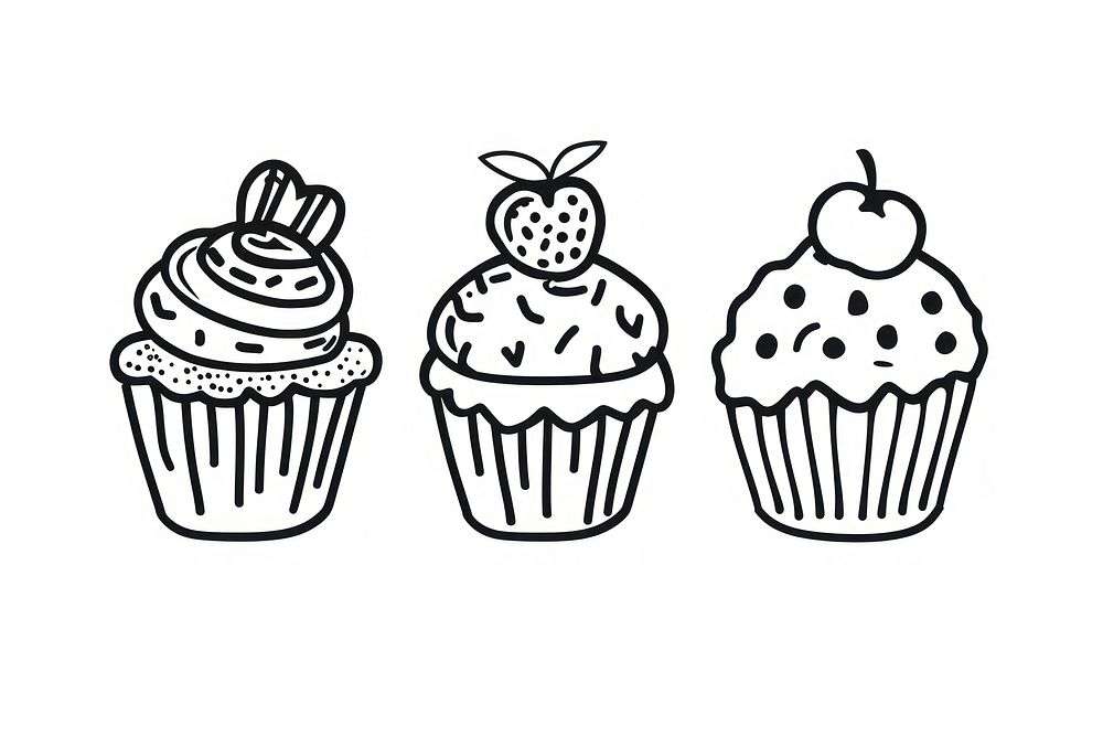 Divider doodle cupcake dessert muffin cream.