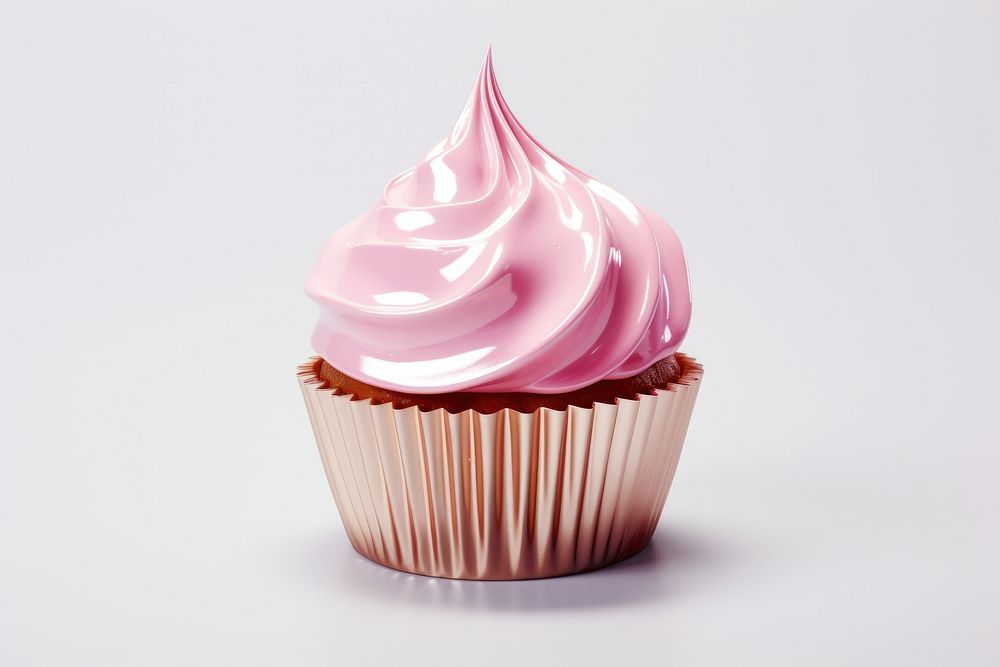 3d render of a cupcake in surreal abstract style dessert icing cream.