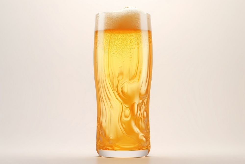 3d render of a beer in surreal abstract style glass drink lager.