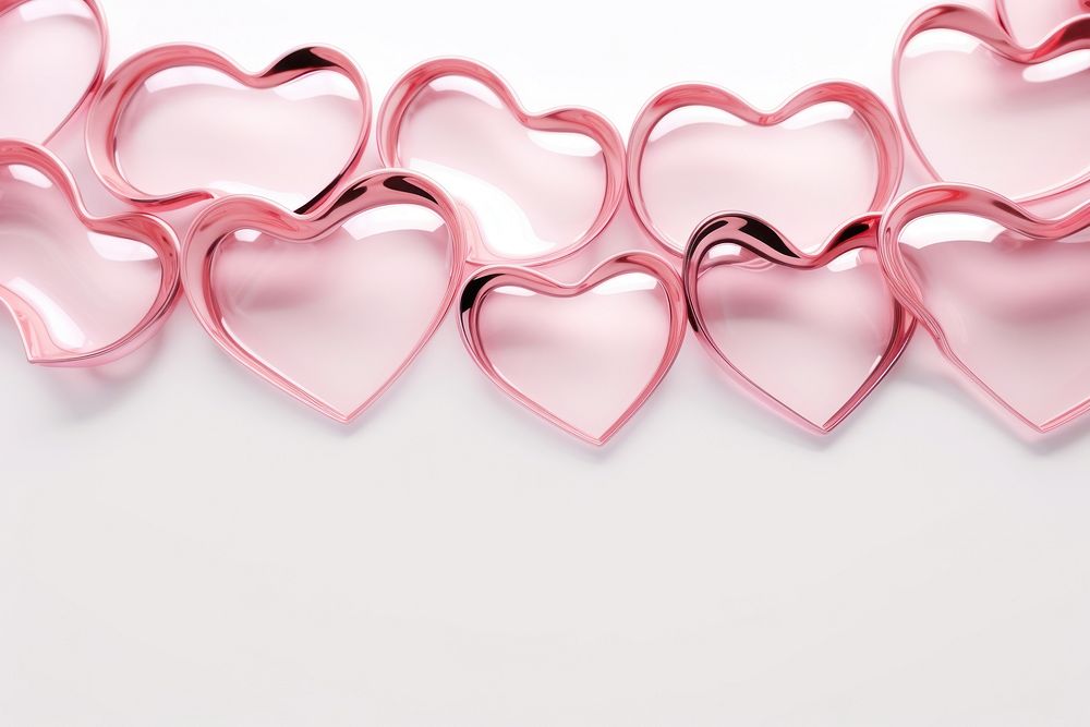 3d render of a hearts border in surreal abstract style backgrounds petal white background.