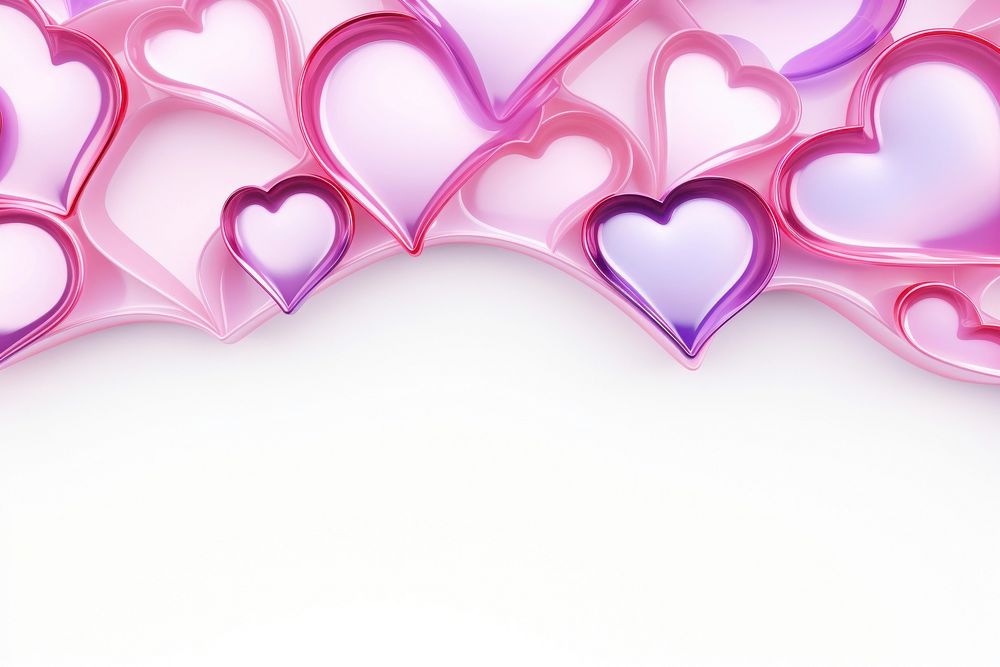 3d render of a hearts border in surreal abstract style backgrounds pattern purple.