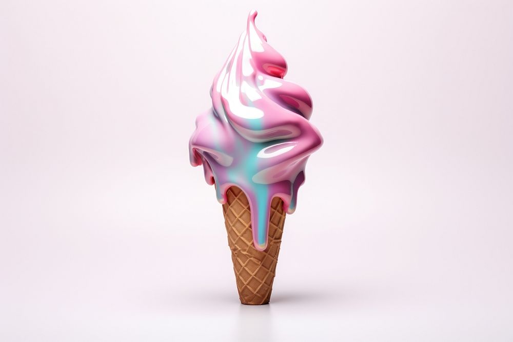 3d render of a icecream in surreal abstract style dessert food sprinkles.