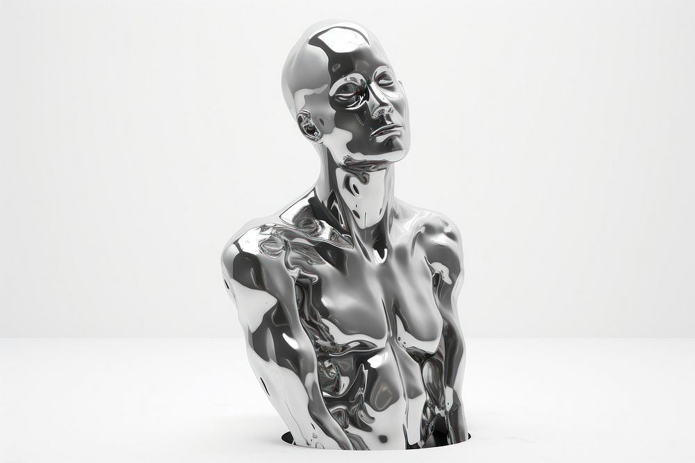 3d render of a statue in surreal abstract style sculpture representation technology.