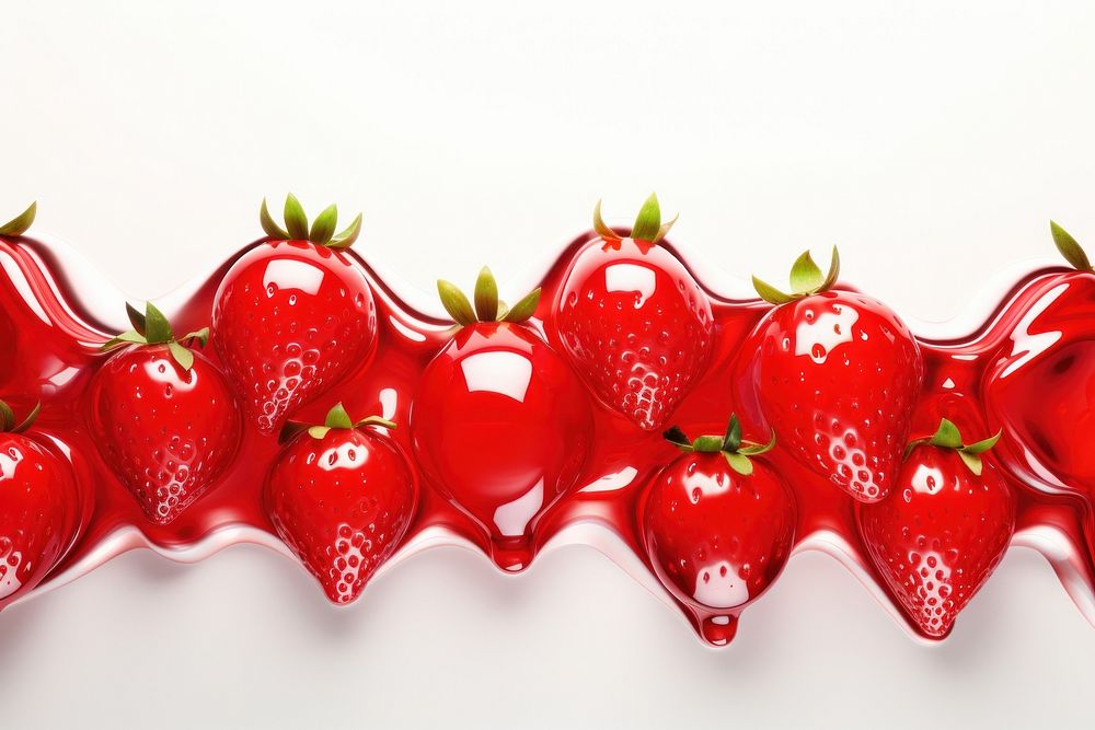 3d render of a strawberries border in surreal abstract style strawberry fruit plant.