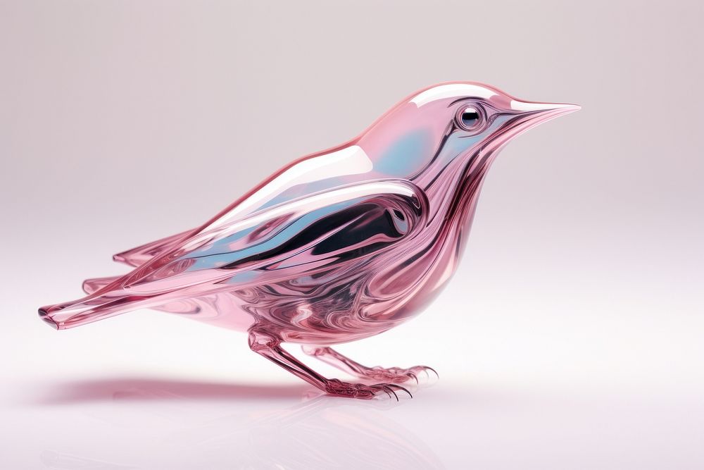 3d render of a pink bird in surreal abstract style animal wildlife songbird.