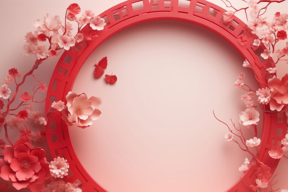 3d render frame chinese new year celebration flower petal.