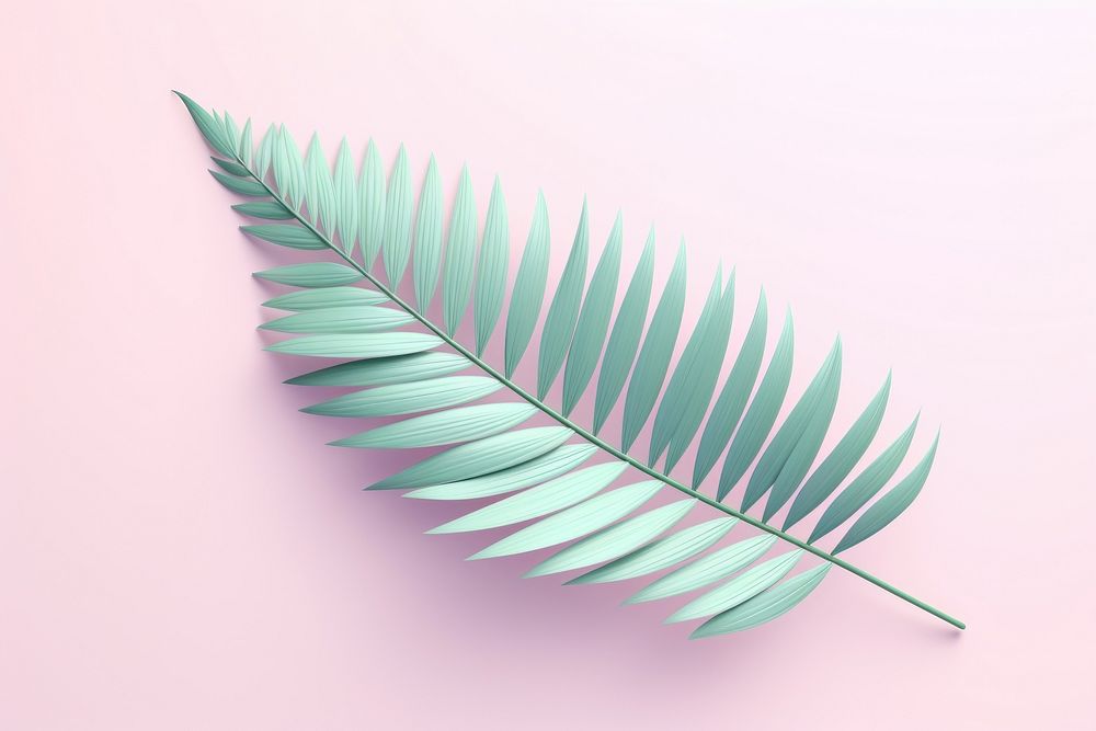 3d render icon of palm leaf pattern plant accessories.