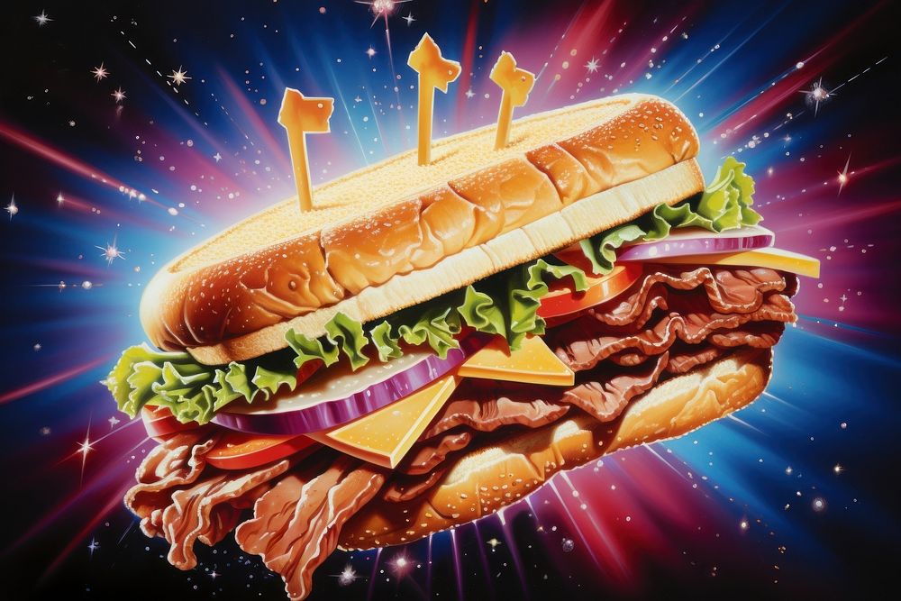 Champion roast beef sandwich food illuminated hamburger.