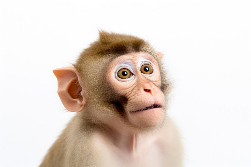 Macaque looking confused wildlife monkey animal.