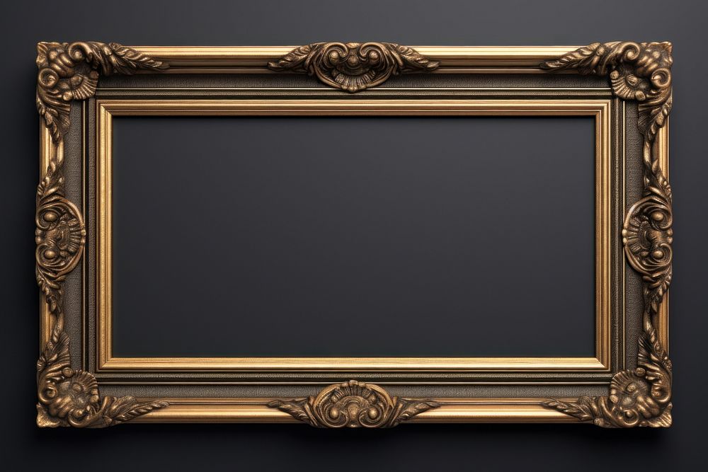 Black gold rectangle frame photo.