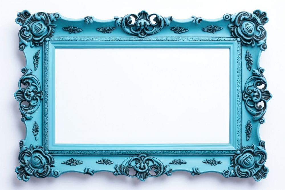 Blue rectangle turquoise frame.