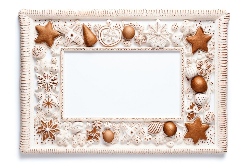 Christmas pattern rectangle frame white background.