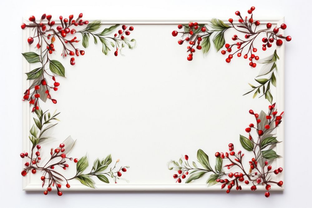 Blank floral pattern rectangle frame art.