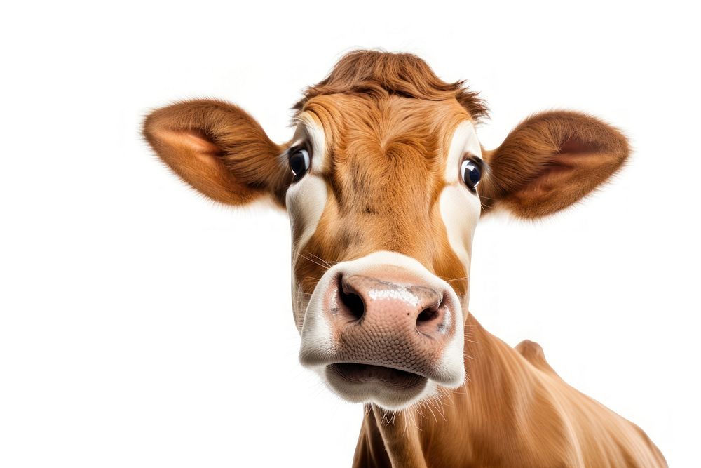 Confused cow livestock mammal animal.