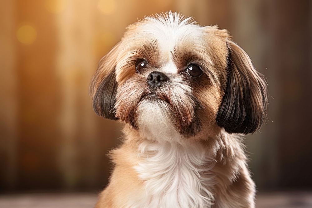 Shih tzu looking confused mammal animal puppy.