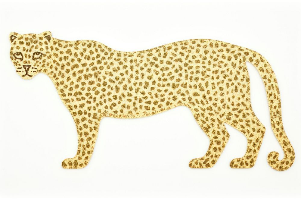 Embossed Glitter of leopard cheetah mammal animal.