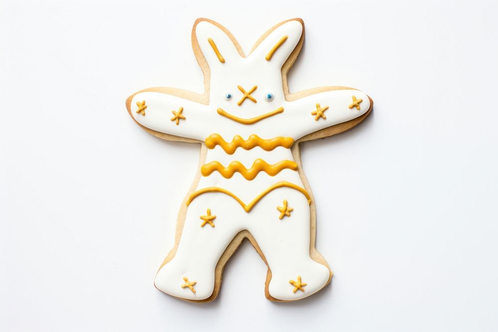 Bunny cookie art icing gingerbread dessert.