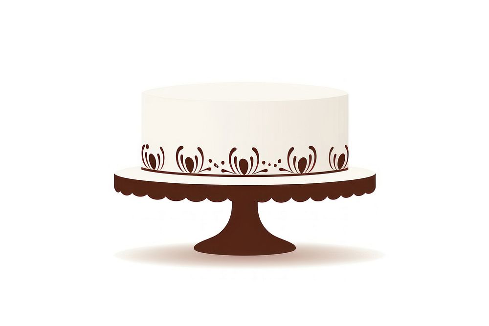 Flat shape of simplified silhouette cake dessert food sachertorte.