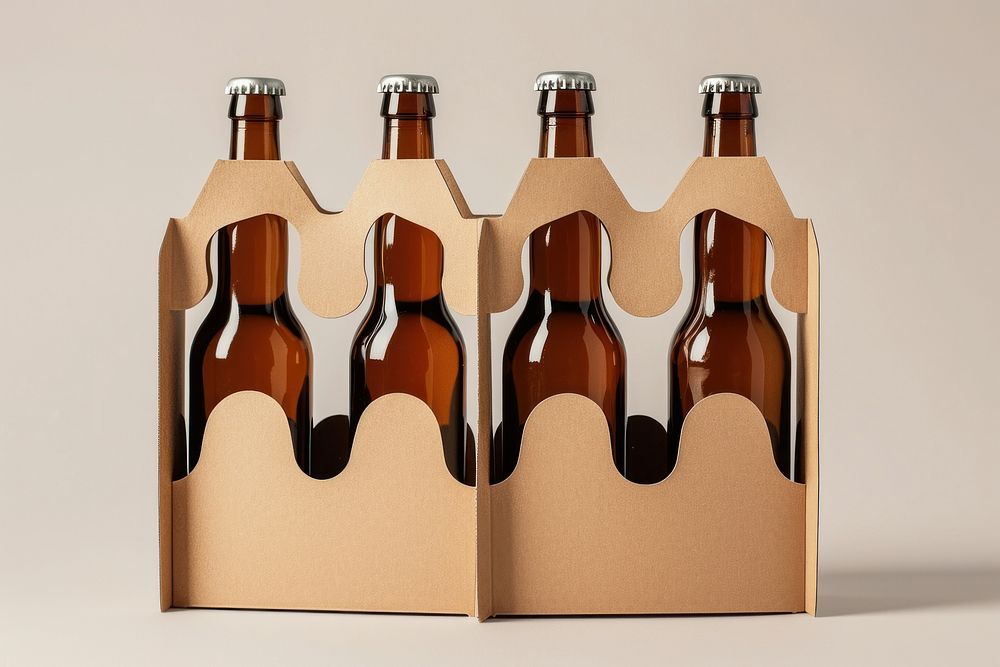 Beer carriers packaging bottle drink refreshment.