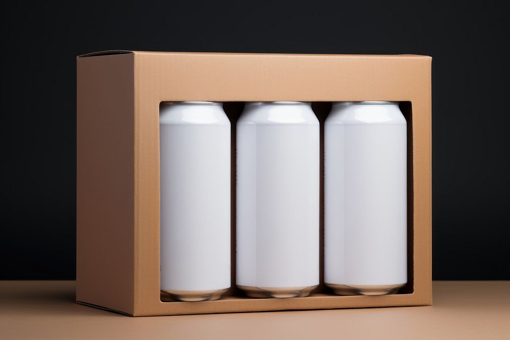 Blank six beer can paper pack box cardboard cylinder.