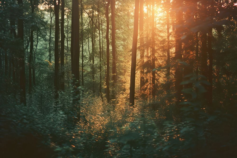 Deep forest backgrounds sunlight outdoors.