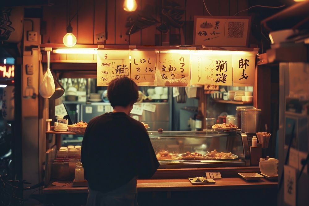 Ramen stall in japan restaurant adult city.