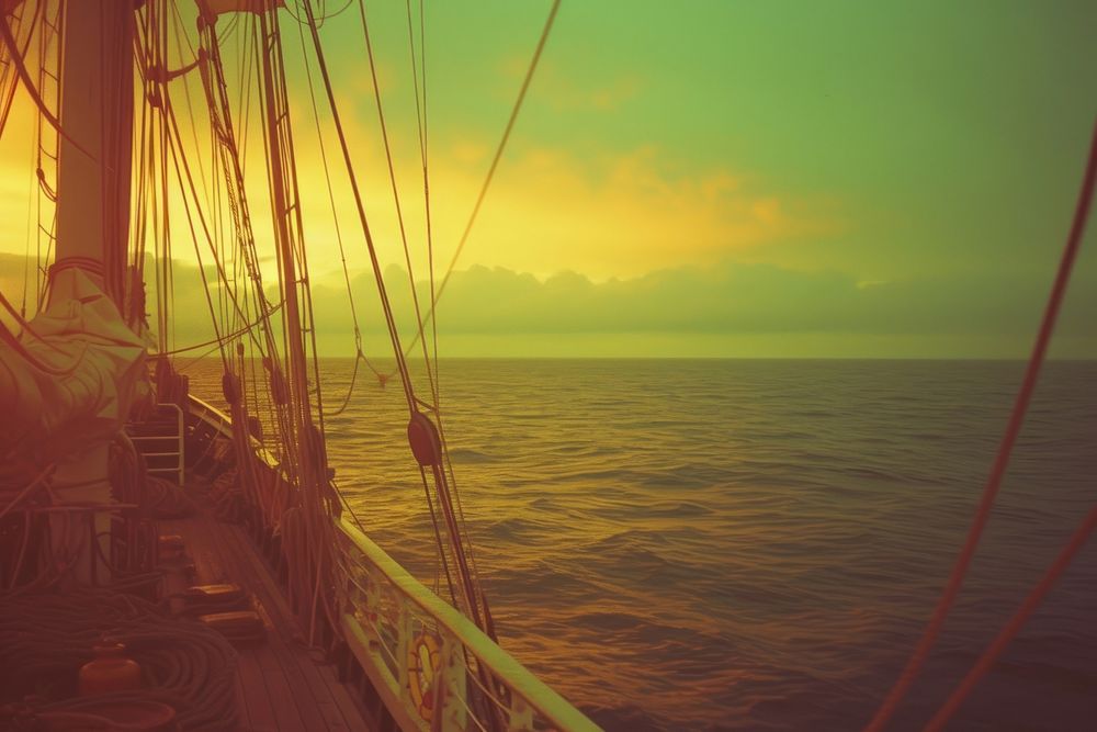 Traveling in ship sailboat outdoors horizon.